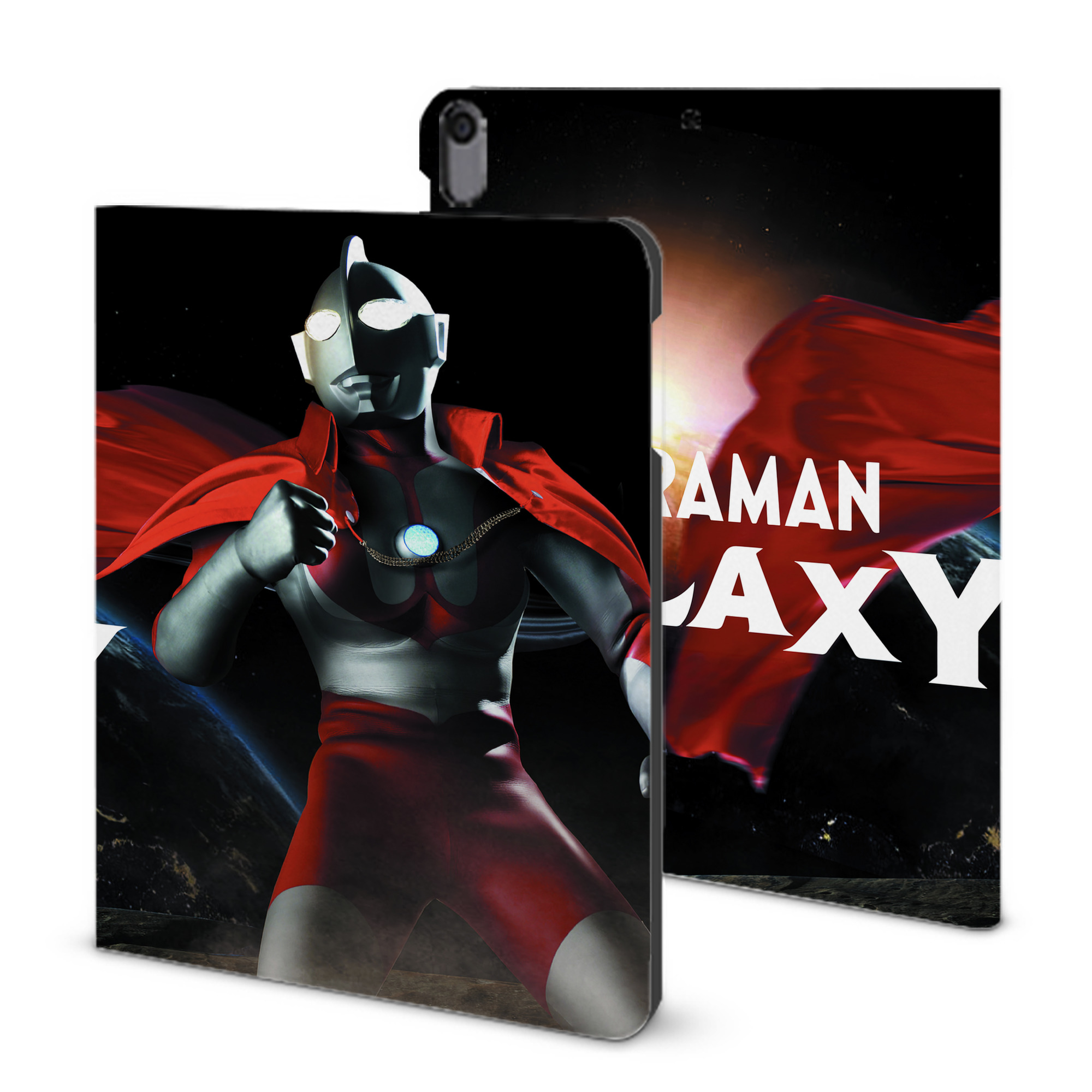 （画像用） ウルトラマン Ultraman IPad ケース ブック型 PUレザー TPU 耐衝撃 軽量 薄型 ペン収納なし 全面保護 IPad 各モデル対応